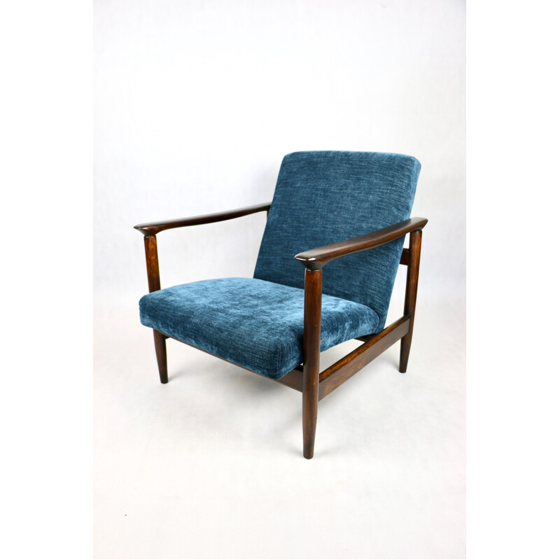 Vintage blue Gfm-142 armchair by Edmund Homa, 1970s