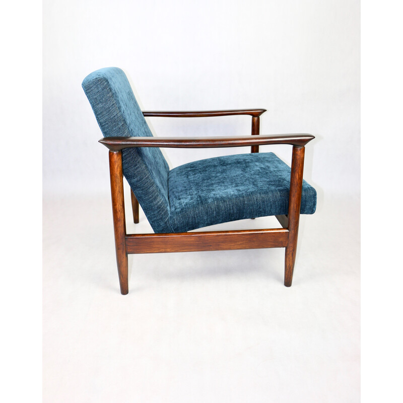 Vintage blauwe Gfm-142 fauteuil van Edmund Homa, 1970