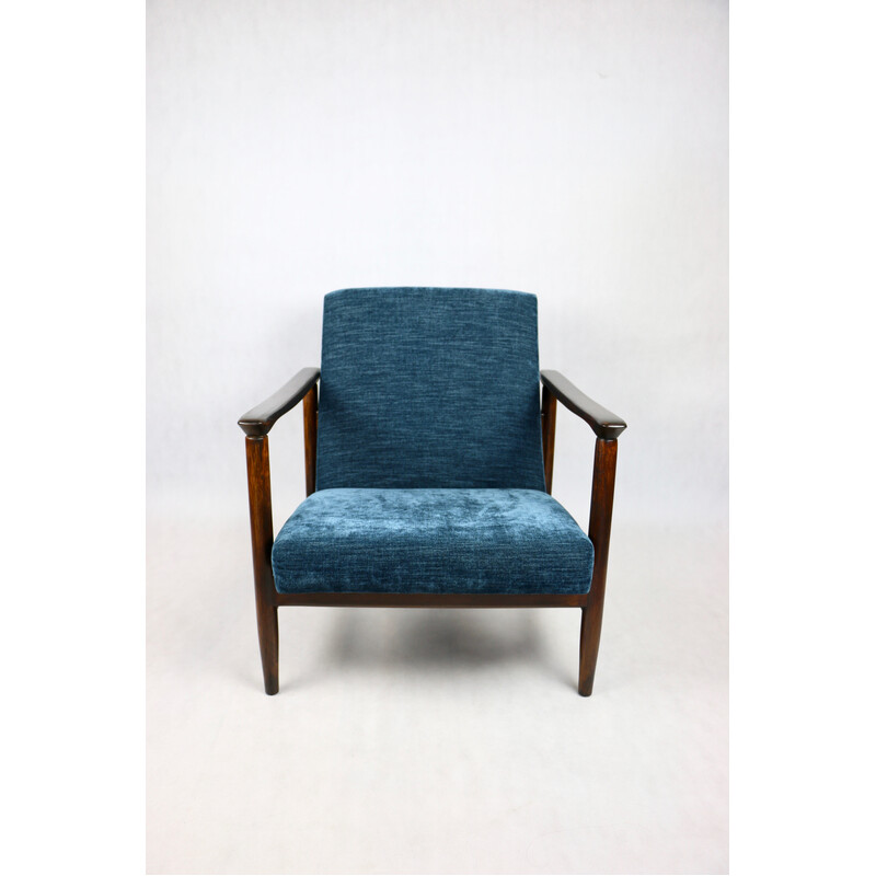 Vintage blue Gfm-142 armchair by Edmund Homa, 1970s