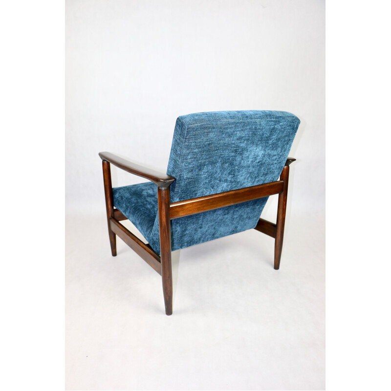 Vintage blauwe Gfm-142 fauteuil van Edmund Homa, 1970