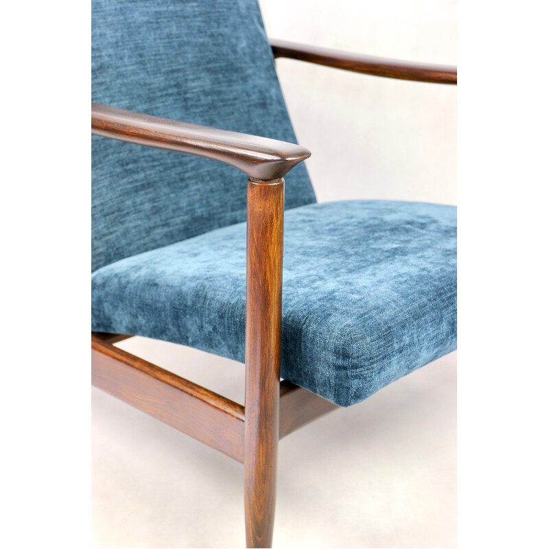 Fauteuil vintage bleu Gfm-142 par Edmund Homa, 1970