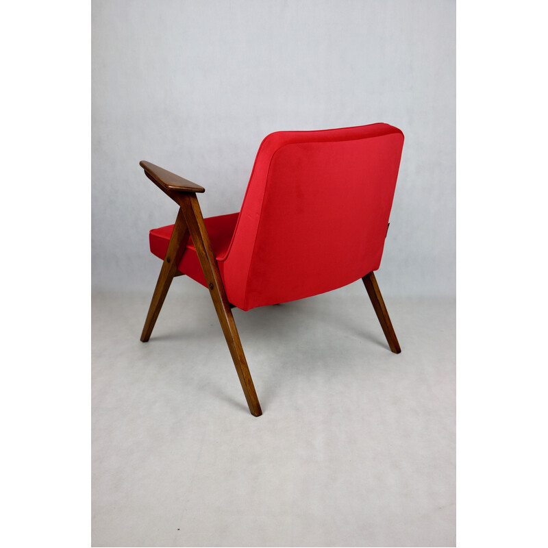 Vintage red Bunny armchair by Józef Chierowski, 1970s