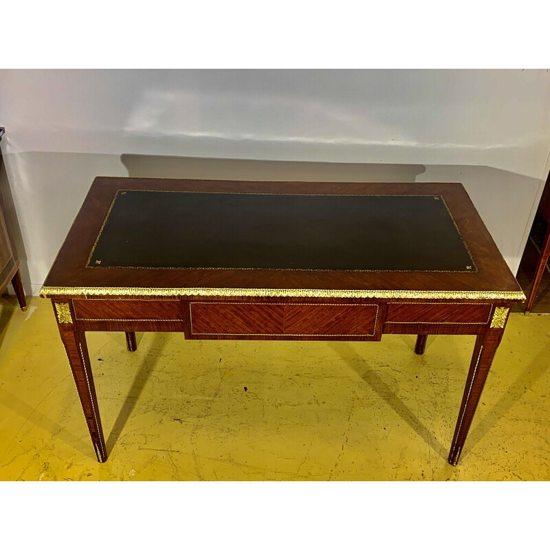 Vintage desk in bronze and precious wood