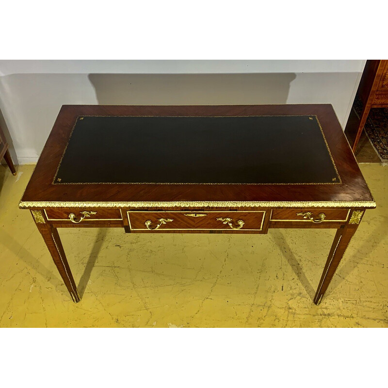 Vintage desk in bronze and precious wood