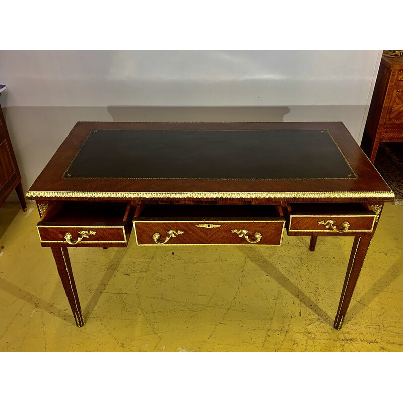 Vintage-Schreibtisch aus Bronze und Edelholz