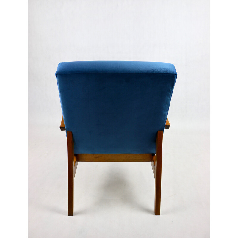 Vintage Polish armchair in ocean blue, 1970s