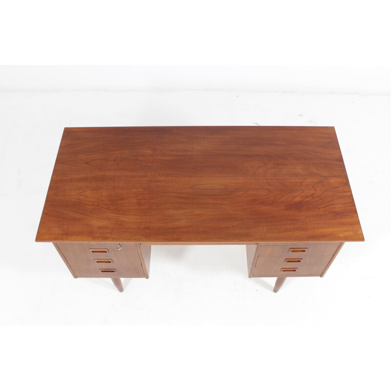 Danish mid-century teak desk with locks - 1960s