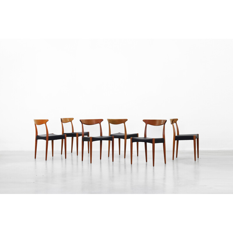 Set of 6 Dining Chair by Arne Hovmand Olsen for Mogens Kold - 1960s