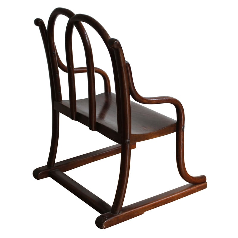 Silla infantil vintage de madera curvada de Gebrüder Thonet, 1885