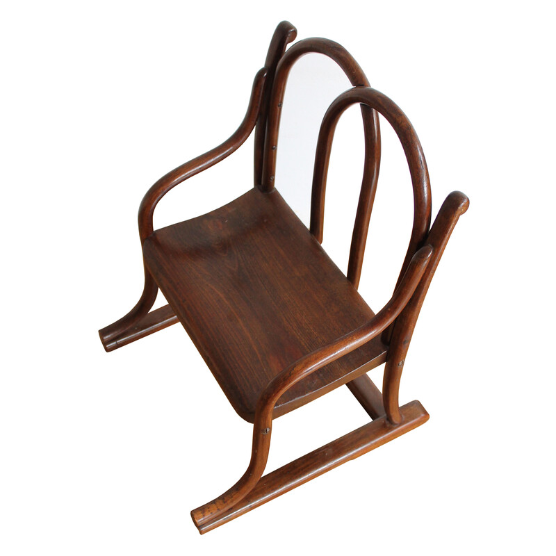 Silla infantil vintage de madera curvada de Gebrüder Thonet, 1885