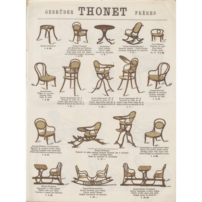 Vintage bentwood children's chair by Gebrüder Thonet, 1885s