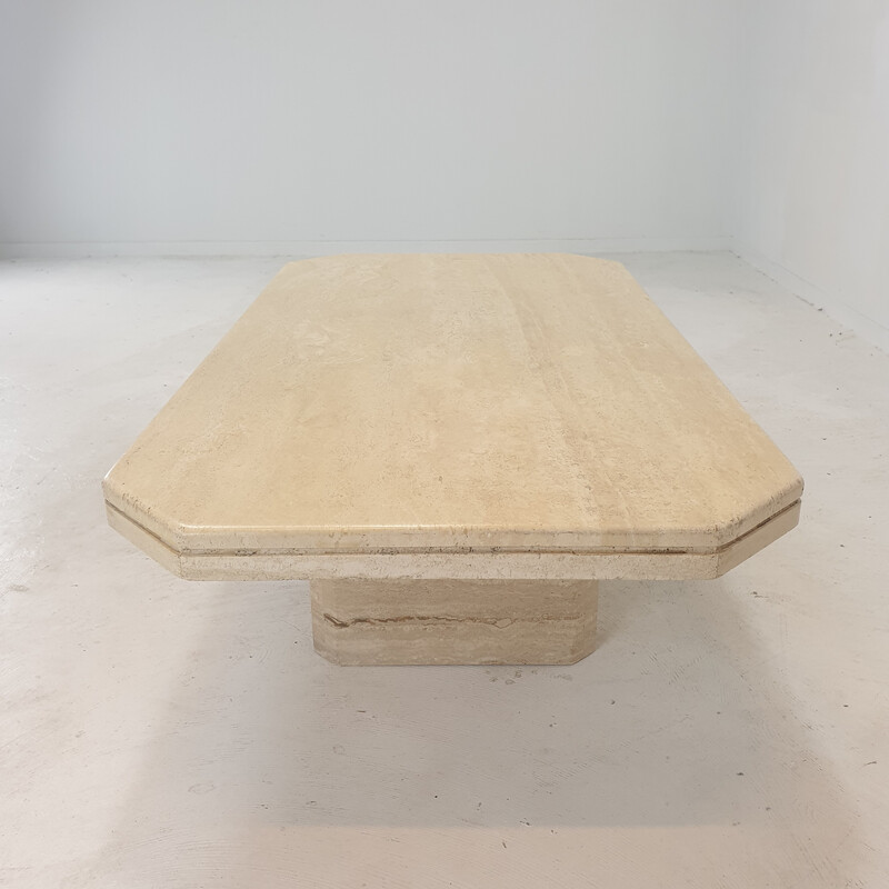 Vintage travertine coffee table, Italy 1980s