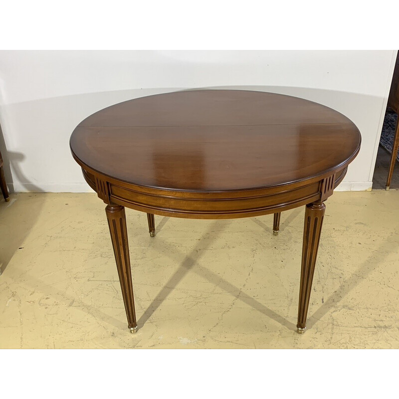 Vintage ronde uittrekbare tafel in kersenhout