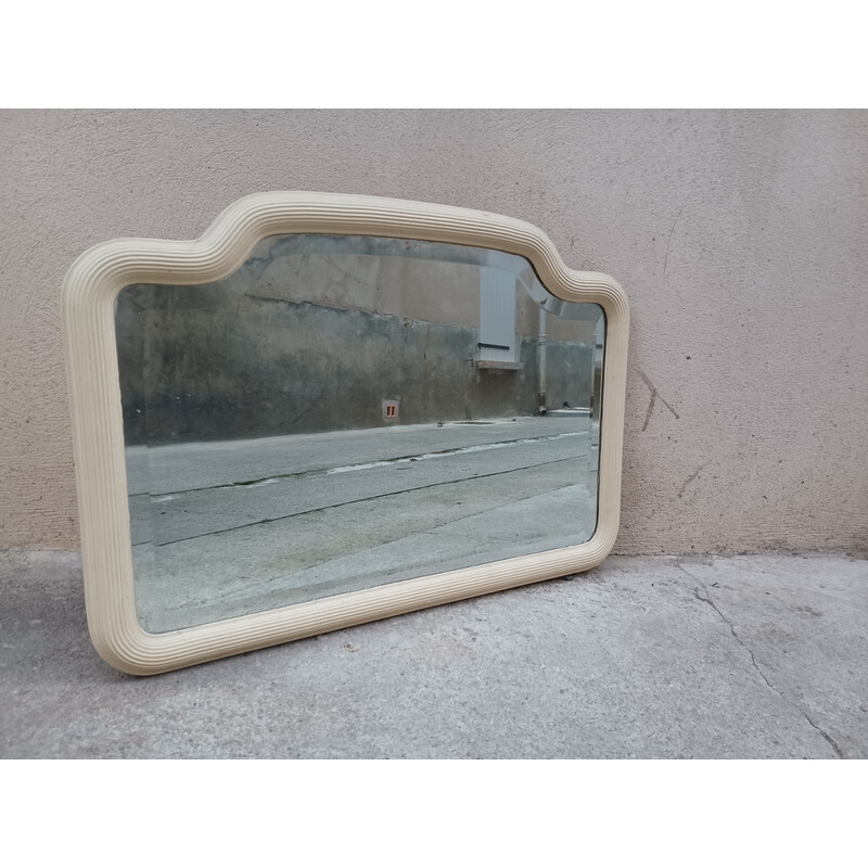 Vintage-Art Deco-Spiegel mit abgeschrägten Kanten aus Holz