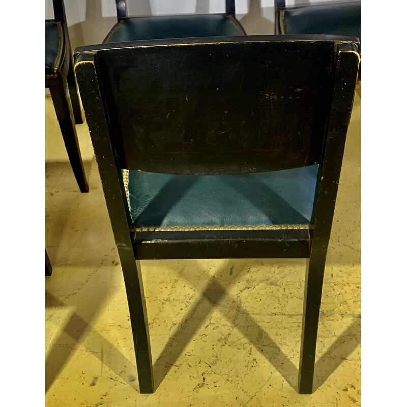 Juego de 6 sillas vintage de ébano de Macassar Art Deco