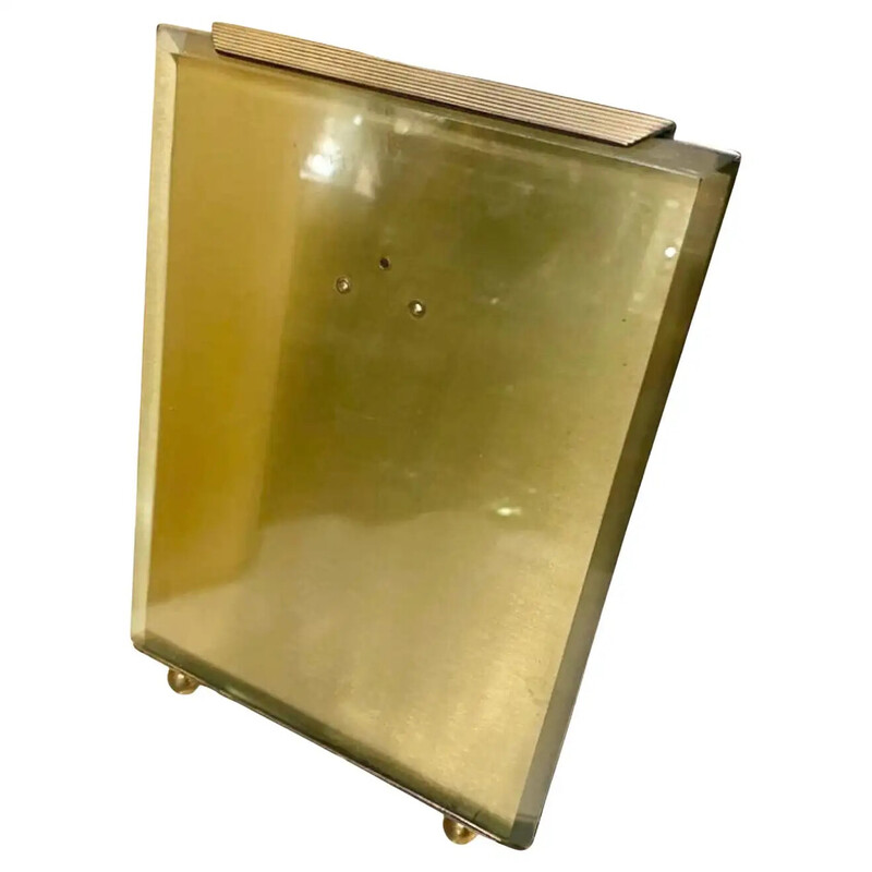 Mid-century brass and glass Italian picture frame by Tommaso Barbi, 1970s