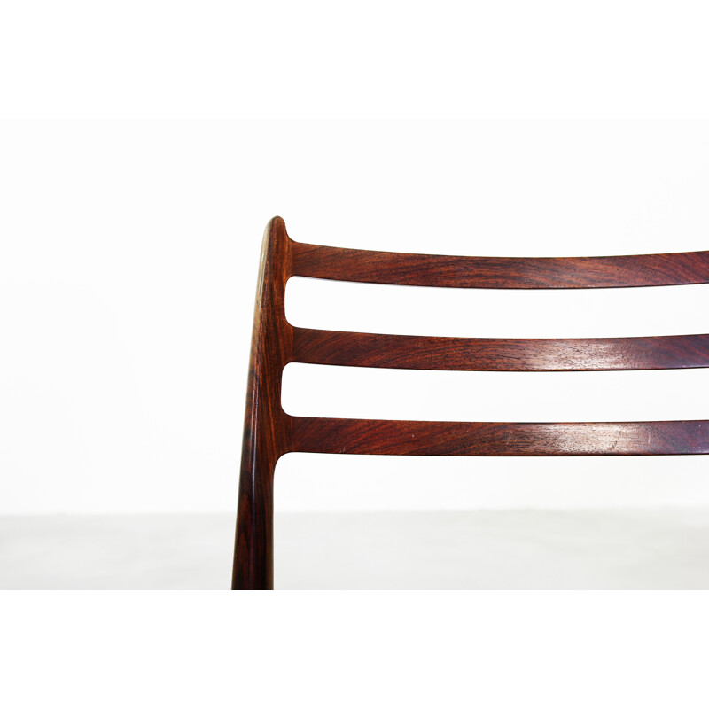 Set of 5 model 78 chairs in rosewood and leather, Niels O. Moller - 1960s