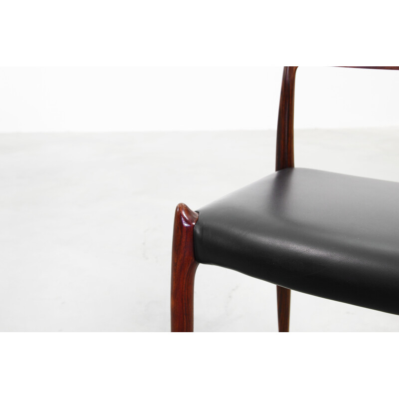 Set of 5 model 78 chairs in rosewood and leather, Niels O. Moller - 1960s