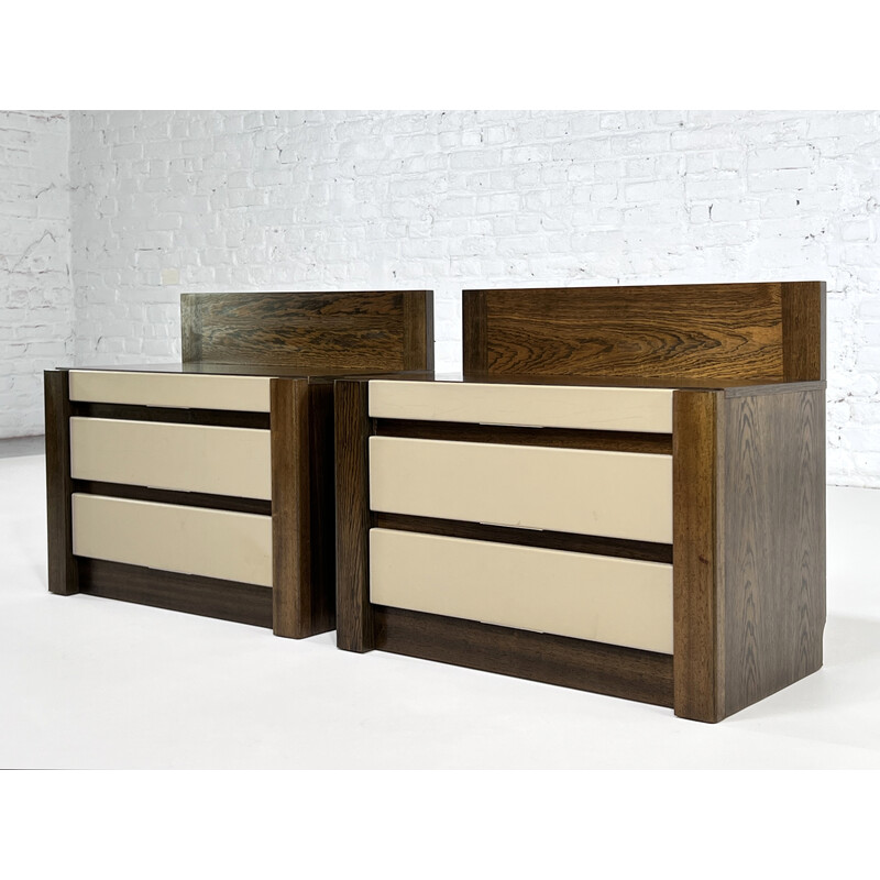 Pair of vintage wenge night stands, 1970-1980