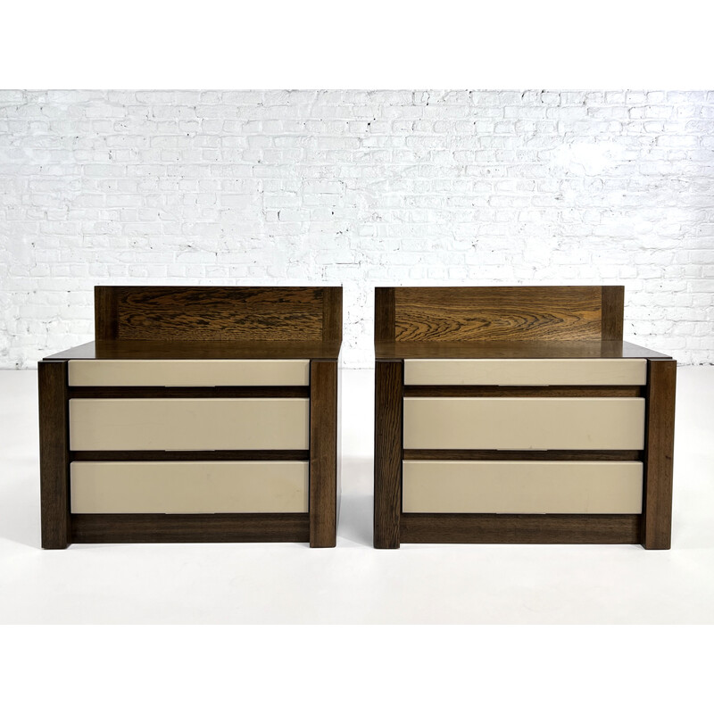 Pair of vintage wenge night stands, 1970-1980