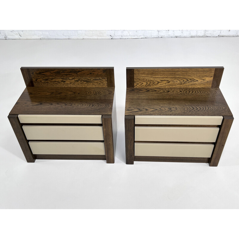 Pair of vintage wenge night stands, 1970-1980