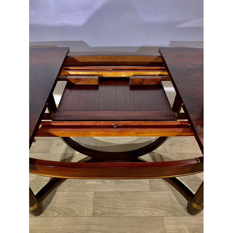 Vintage mahogany table with integrated extensions