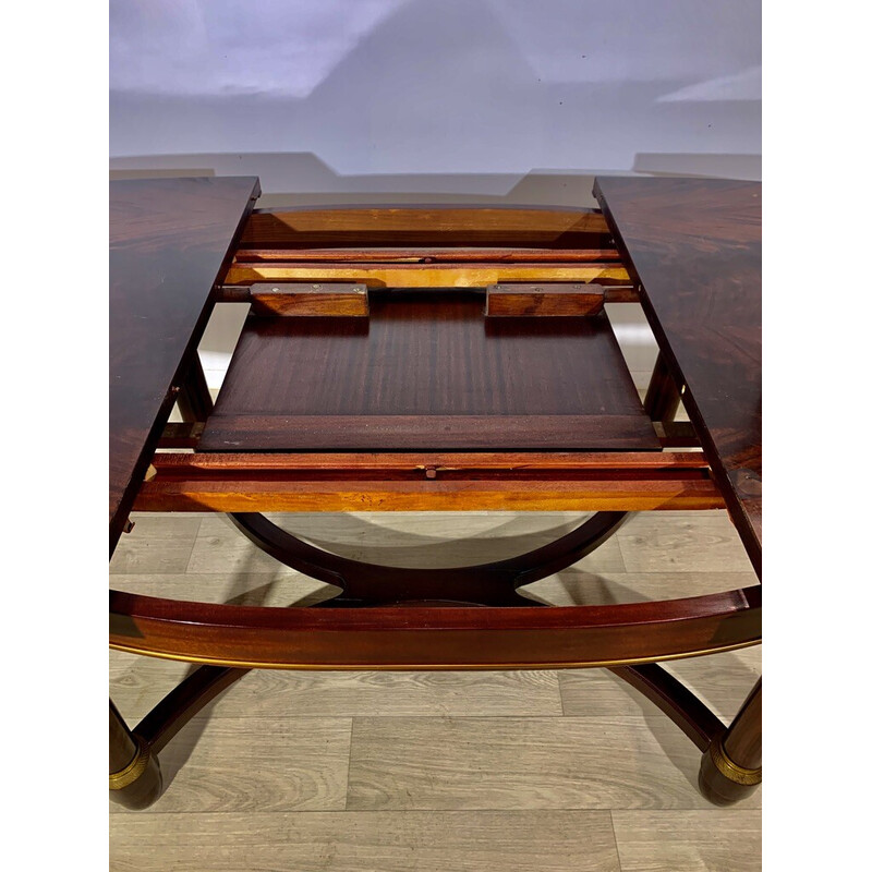 Vintage mahonie tafel met geïntegreerde verlengstukken