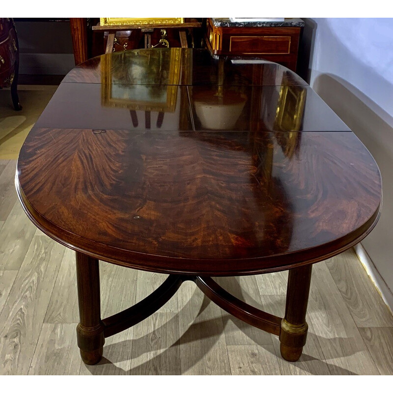 Vintage mahogany table with integrated extensions