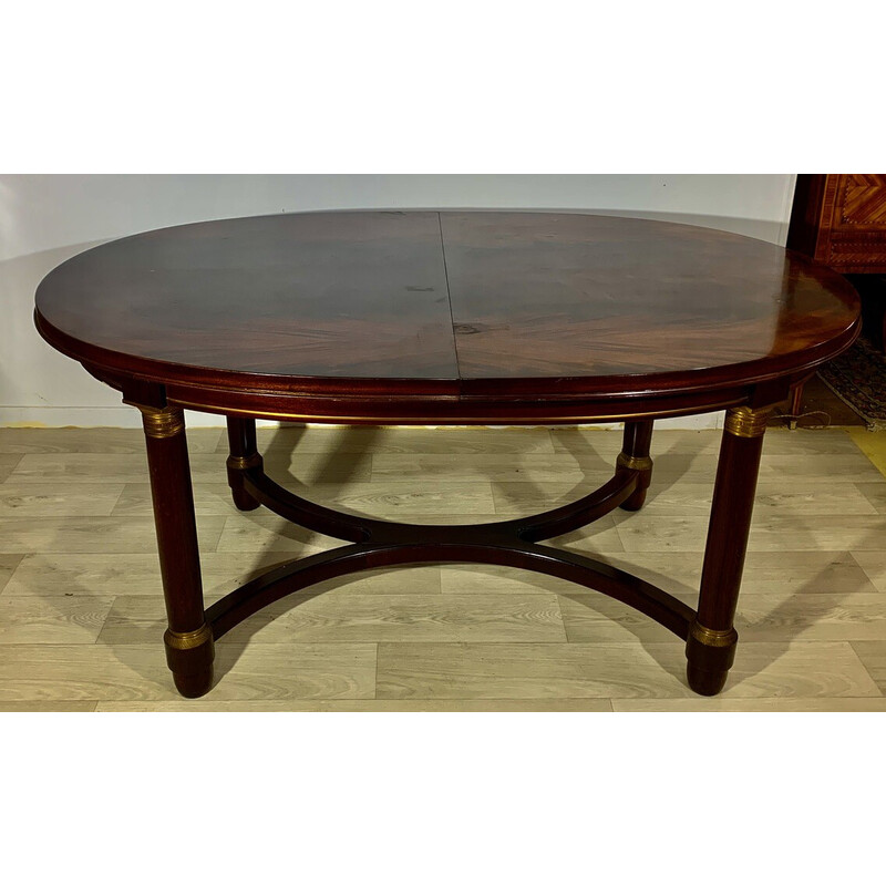 Vintage mahonie tafel met geïntegreerde verlengstukken