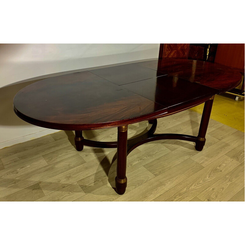 Vintage mahogany table with integrated extensions