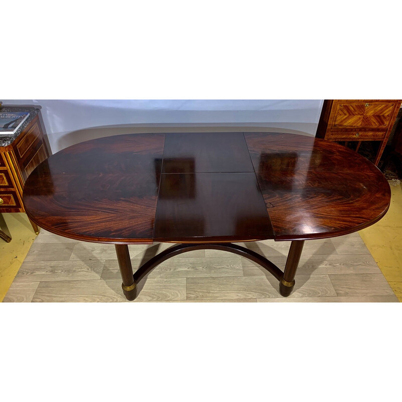 Vintage mahogany table with integrated extensions