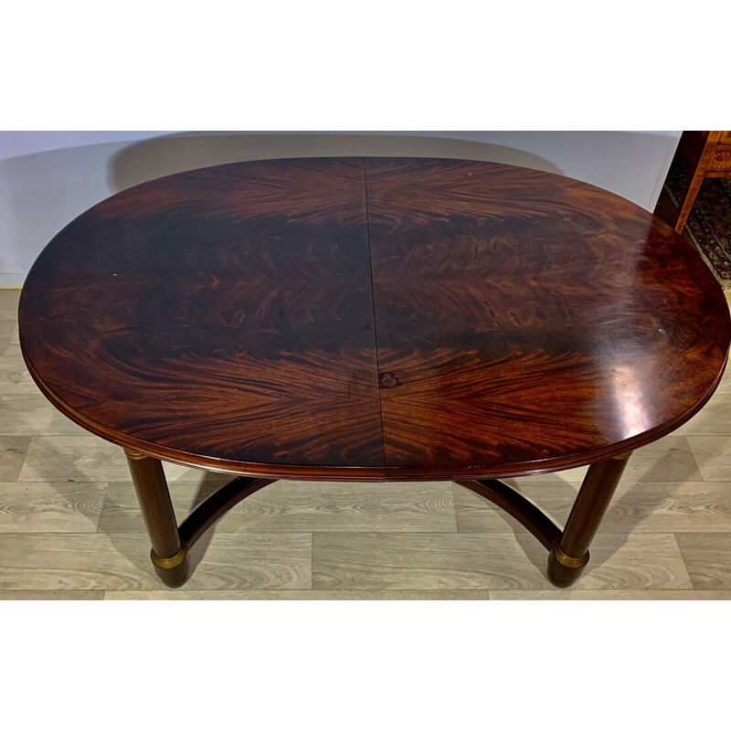 Vintage mahogany table with integrated extensions