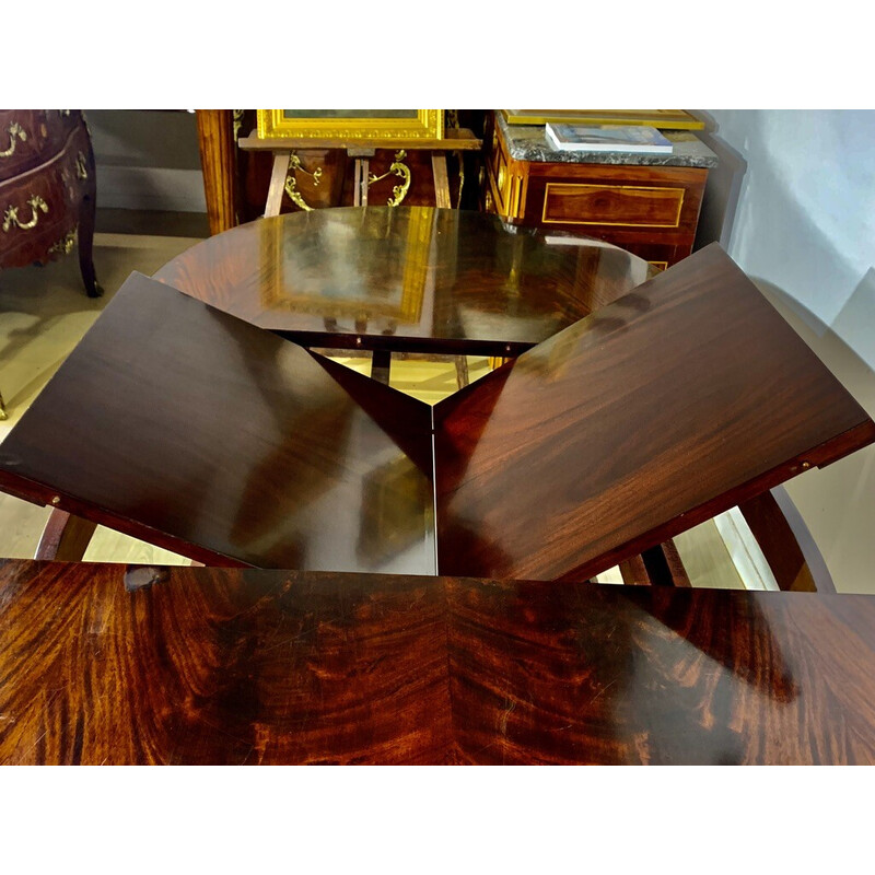 Vintage mahogany table with integrated extensions