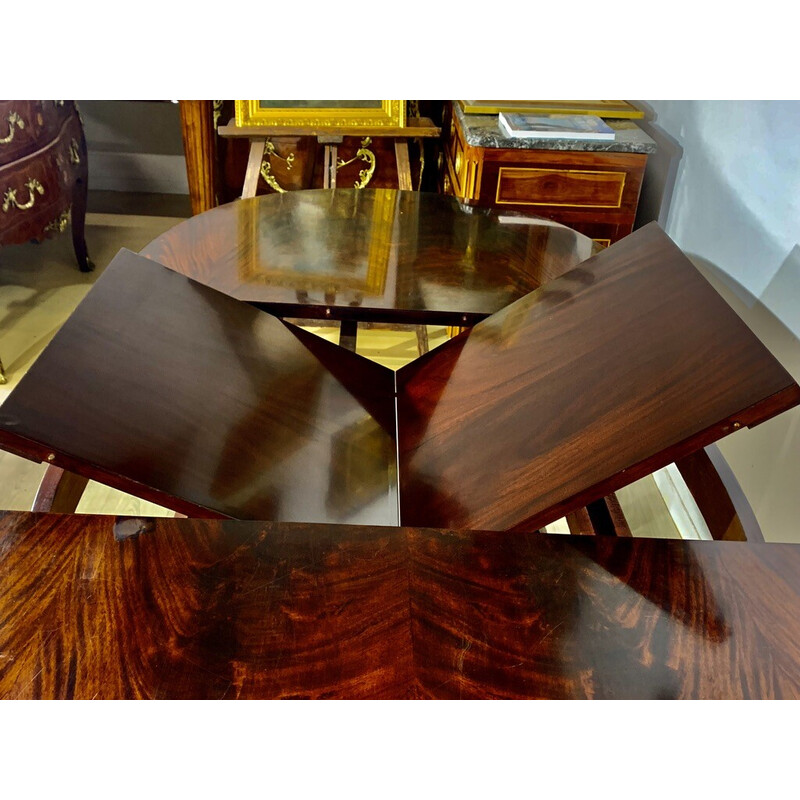 Vintage mahonie tafel met geïntegreerde verlengstukken
