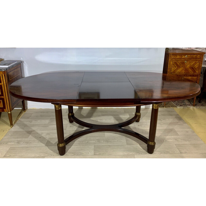 Vintage mahogany table with integrated extensions