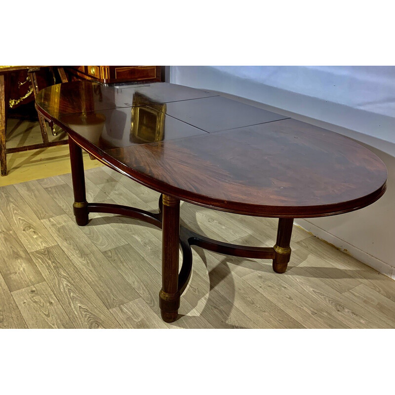 Vintage mahogany table with integrated extensions