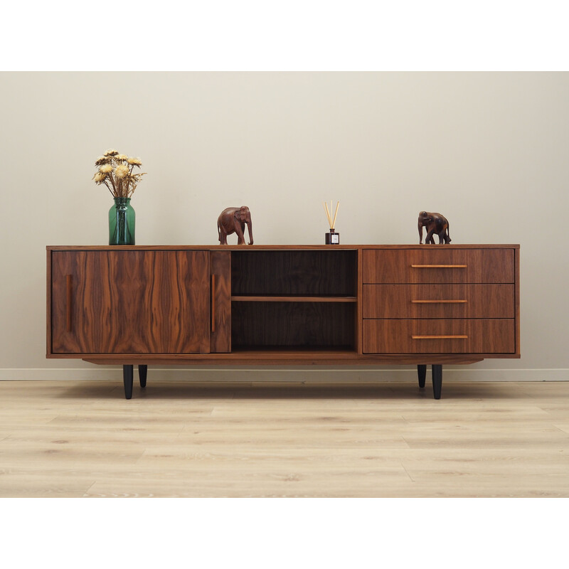 Vintage walnut sideboard with sliding door, Denmark 1990s