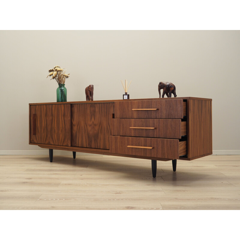 Vintage walnut sideboard with sliding door, Denmark 1990s