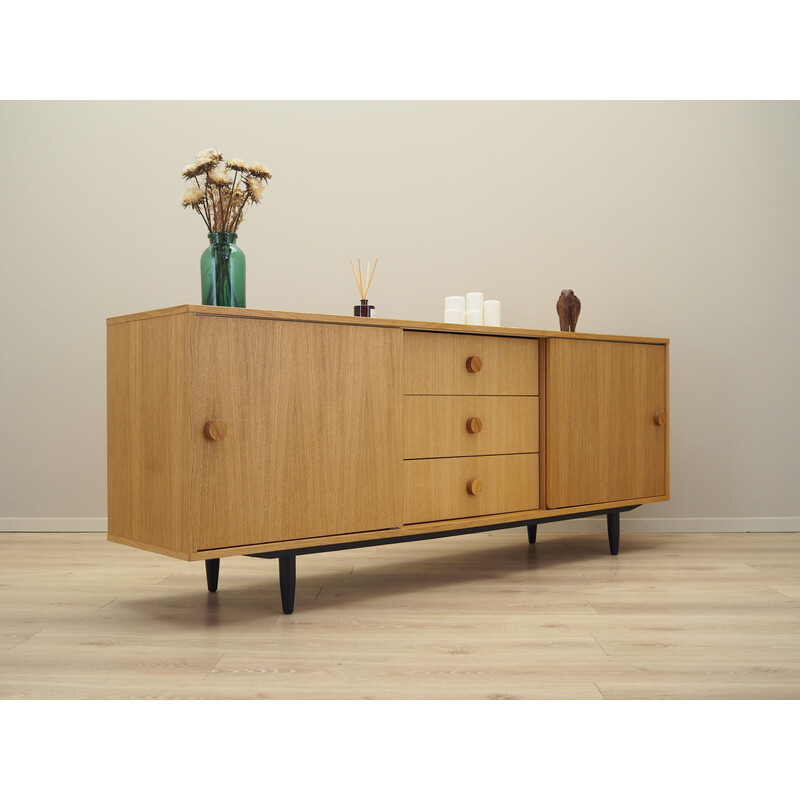 Vintage oakwood sideboard with sliding door, Denmark 1990s