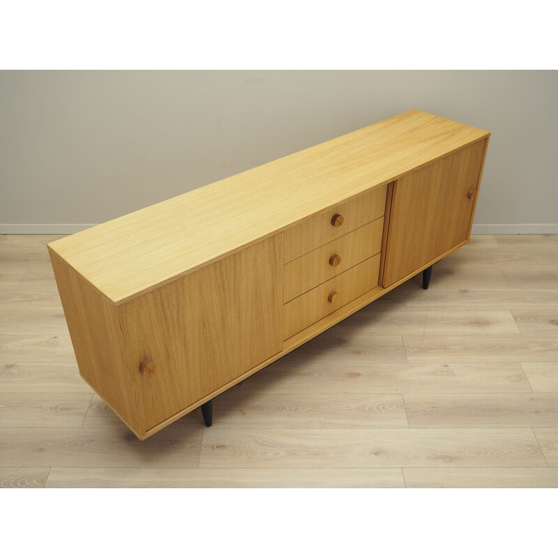 Vintage oakwood sideboard with sliding door, Denmark 1990s