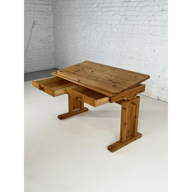 Modular and tiltable vintage wood desk