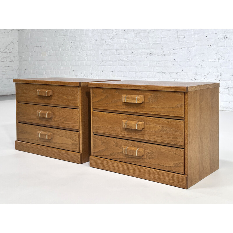 Pair of vintage oakwood night stands, 1970-1980