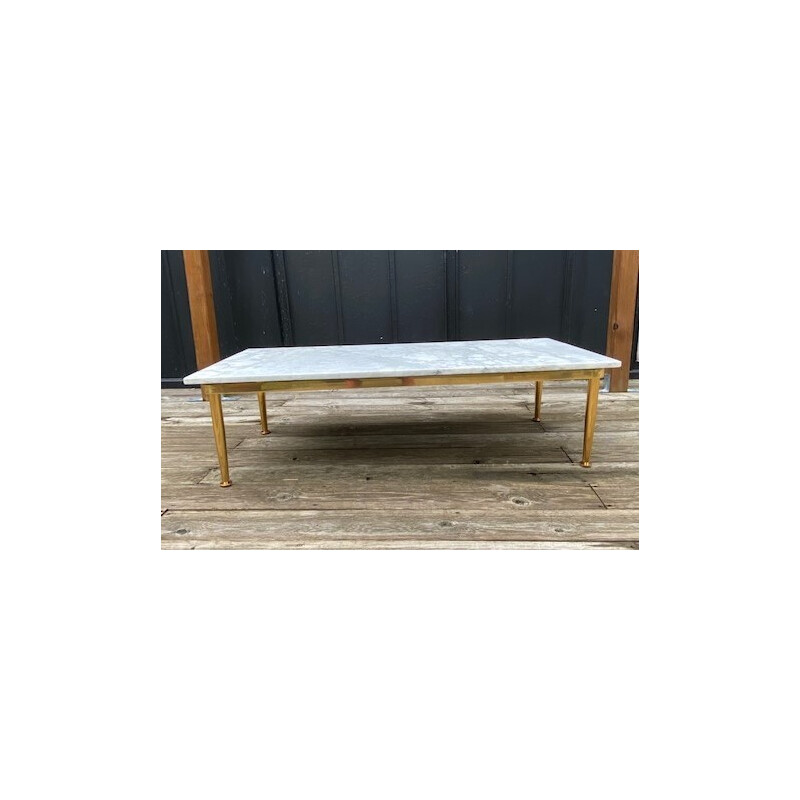 Vintage Carrara marble coffee table by Airborne, 1960