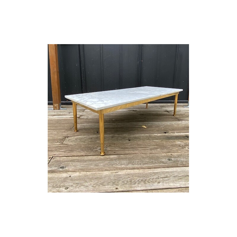 Vintage Carrara marble coffee table by Airborne, 1960