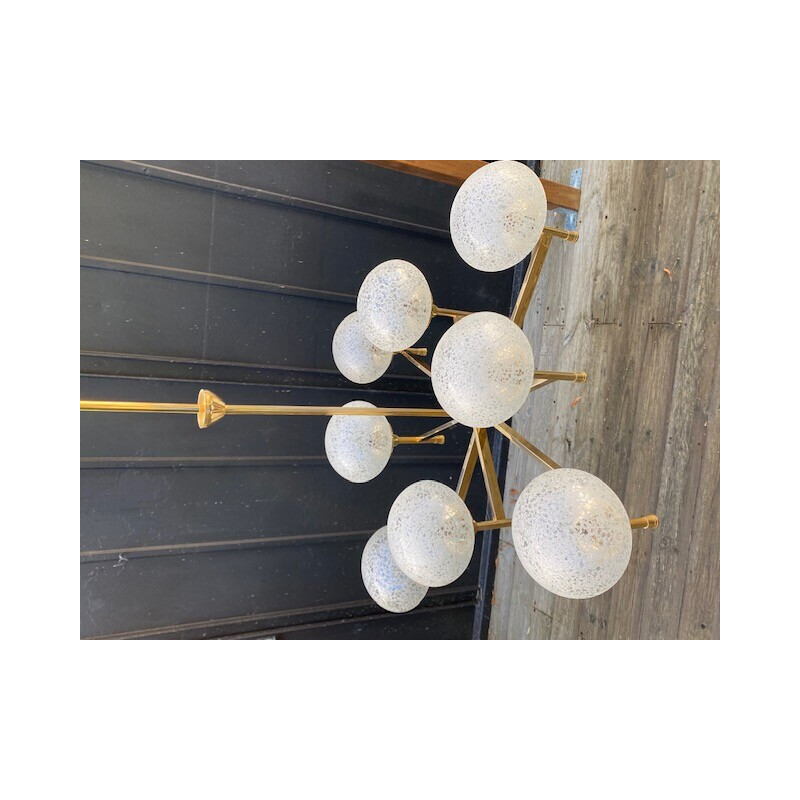 Candelabro dourado vintage com 8 globos, 1960