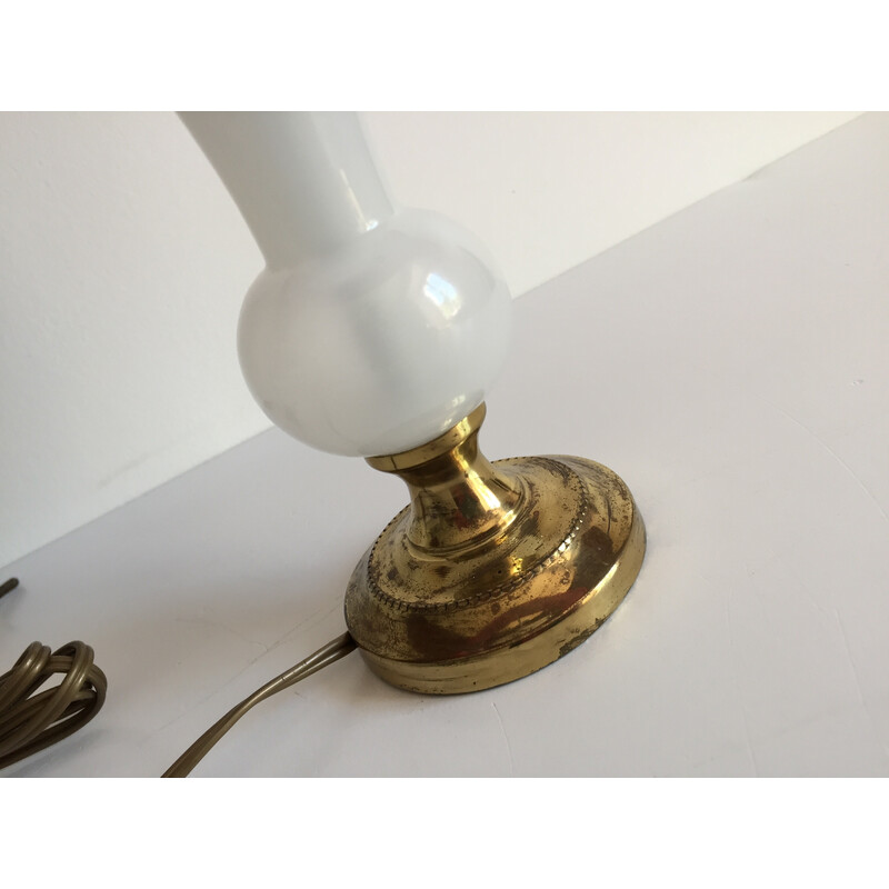 Vintage-Lampe aus Glas, Metall und Stoff, 1960er Jahre