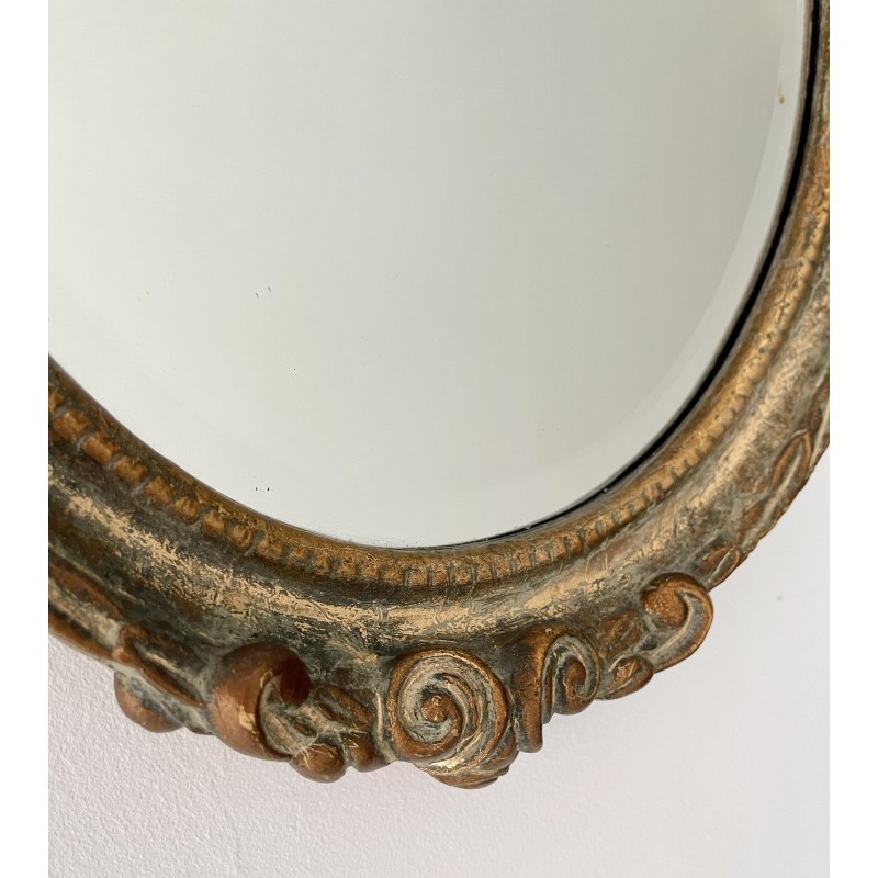 Vintage oval mirror with frame