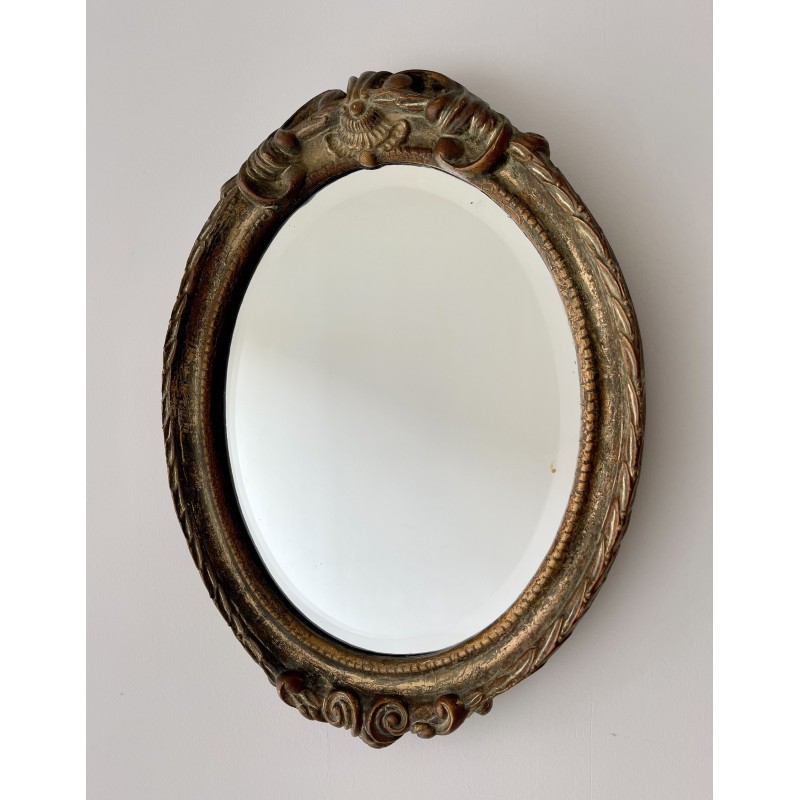 Vintage oval mirror with frame