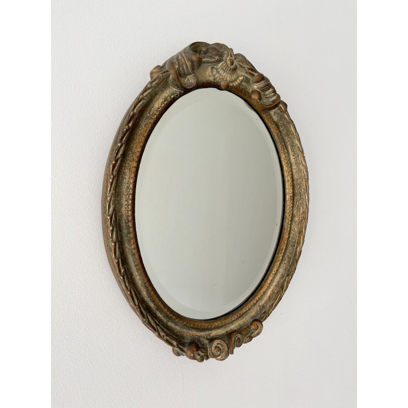 Vintage oval mirror with frame