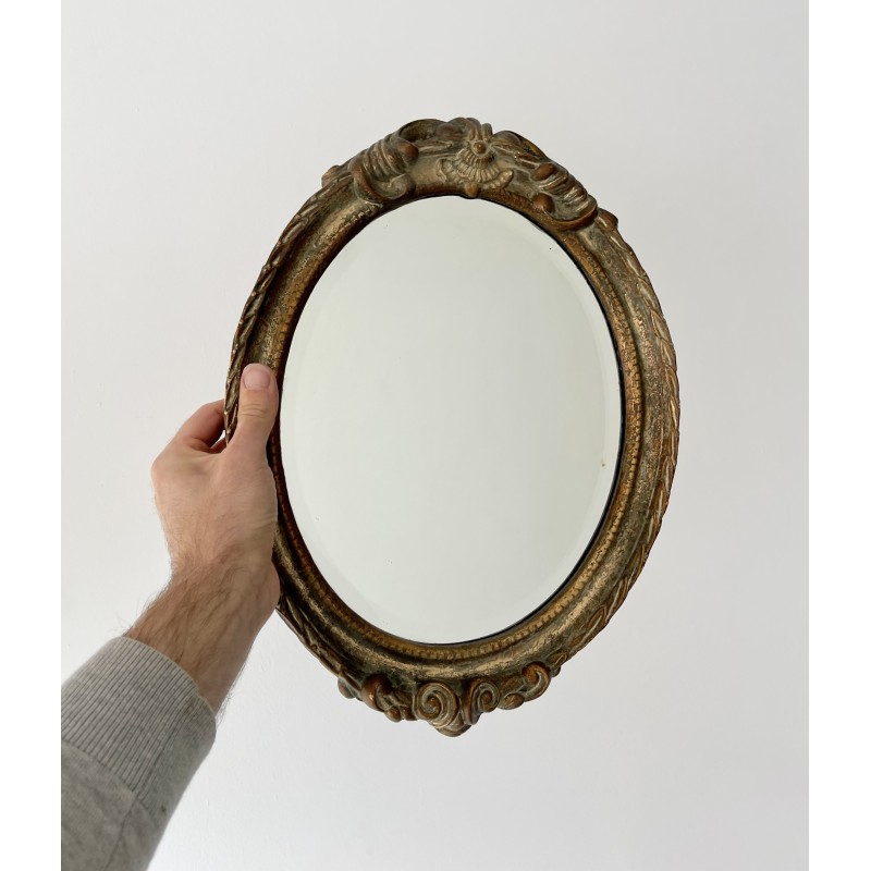 Vintage oval mirror with frame